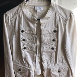 Lightly worn LOFT white jean jacket